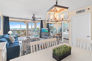 TV, books - 2BR Family-Friendly Condo with Balcony + 3 Pools & Bikes | Magnolia House 211 (Destin)