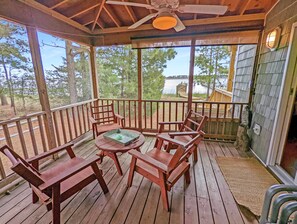Terrace/patio - Channel Watch | Assateague Channel Waterfront w/ Private Dock, Screened Porch, Balconies & Sunrises (Chincoteague Island)