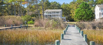 Island Sunrise | Waterfront w/ Deep Water Dock, Assateague Views, 3 Decks + Pet Friendly