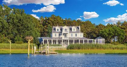 June's Retreat | Luxury Waterfront Estate w/ Panoramic Bay Views, Boat Dock, Billiards + Verandas