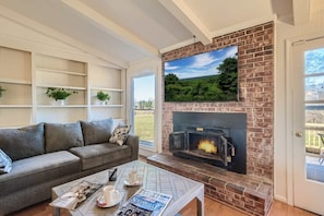 TV, fireplace, offices
