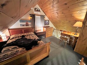 1 bedroom, desk, blackout drapes, iron/ironing board