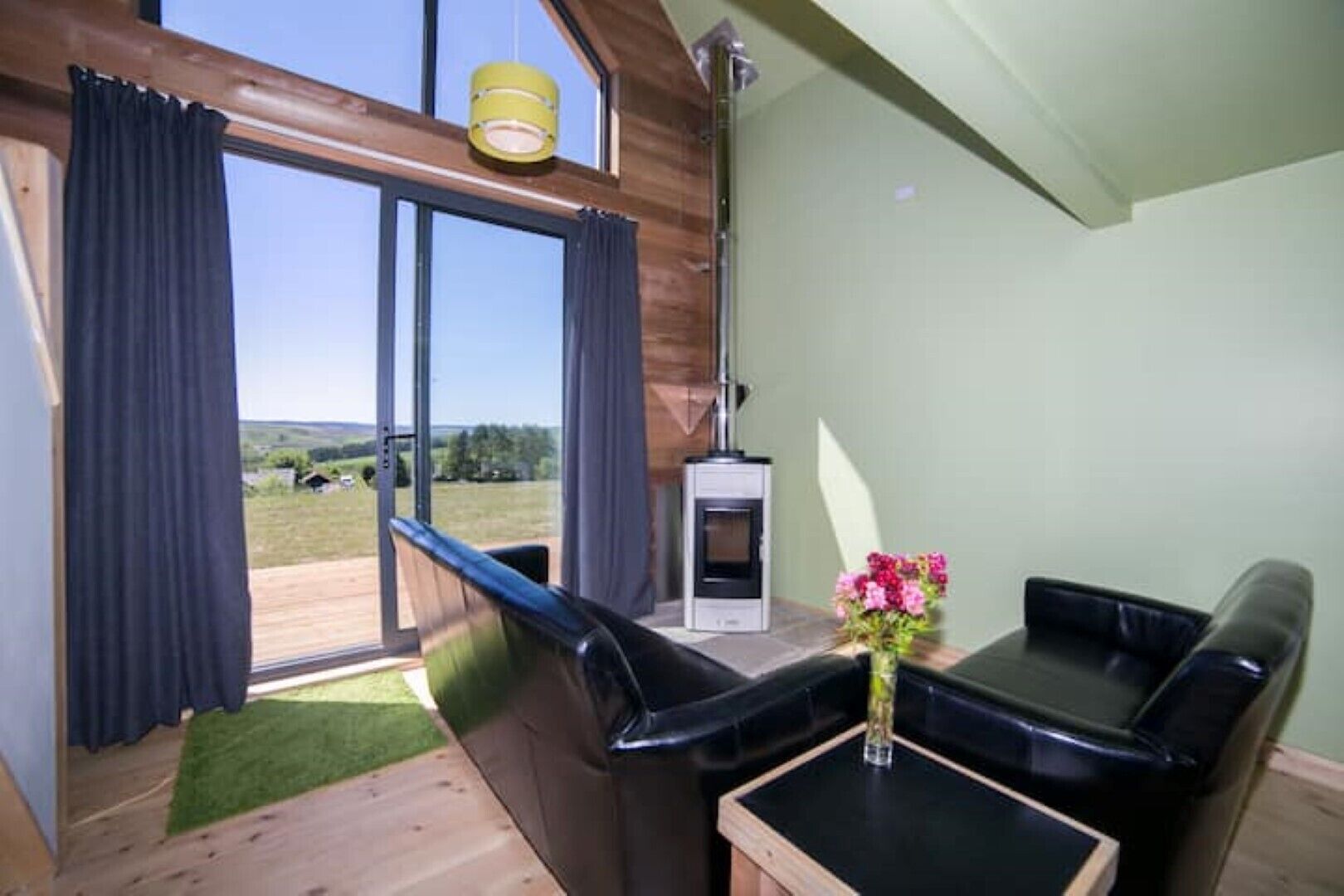 Smart TV, fireplace, DVD player, books