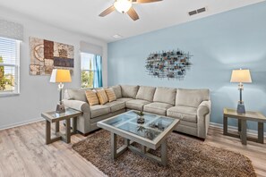 Smart TV, fireplace, video games, table football