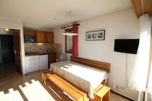 Interior - Resort center, 2nd floor, view panoramic, balcony, tv, 40m², Auris en Oisans (Auris)