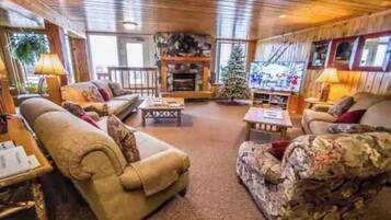TV, fireplace, DVD player, table football