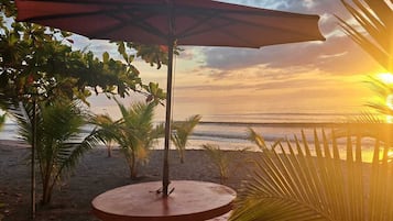 On the beach, free beach cabanas