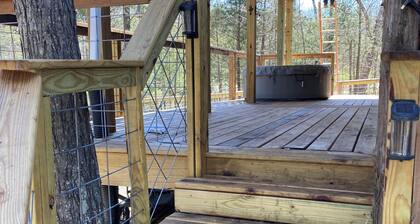 Cozy Cabin in the Woods ,Pet-Friendly! Treehouse feel on the large deck! Pool!