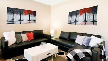 Smart TV, foosball, books