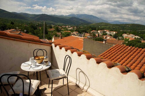 Cosy village house with amazing views of Mount Canigou.
