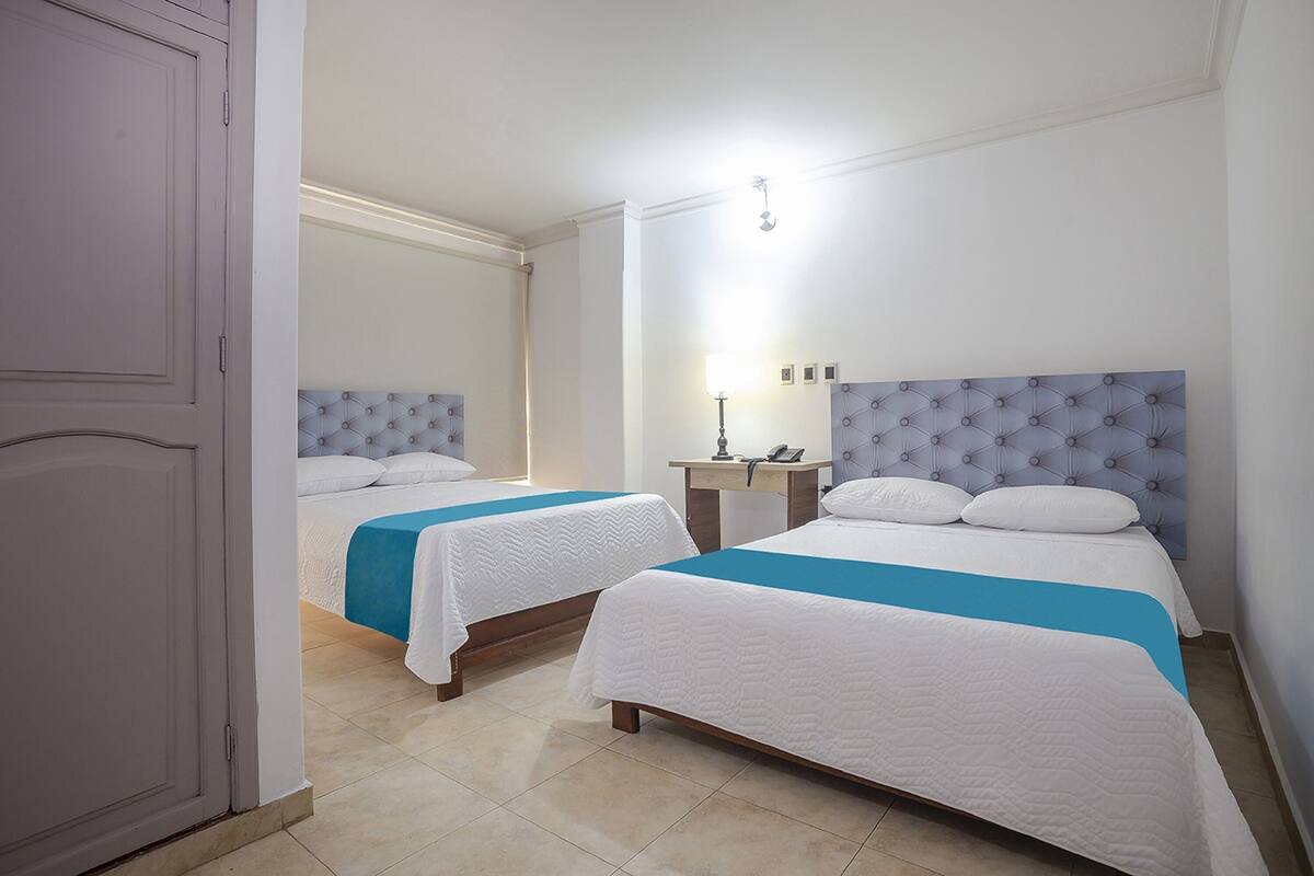 Desk, free WiFi, bed sheets
