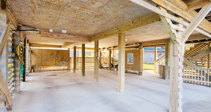 Dog-friendly home with private pool, firepit, fenced yard, covered patio, & deck