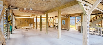 Dog-friendly home with private pool, firepit, fenced yard, covered patio, & deck
