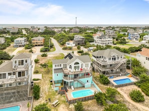 Exterior - 8BR Oceanfront home - Game & theater rooms, private pool, hot tub ★★★★★ (Waves)