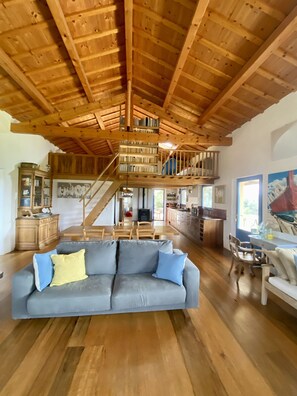Smart TV, fireplace, DVD player, books