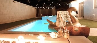Indio Oasis with pool, jacuzzi, gazebo , grill, fire pit and a game room