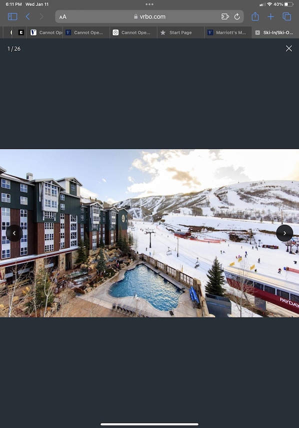 Outdoor pool, a heated pool