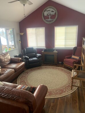 Smart-tv en een open haard