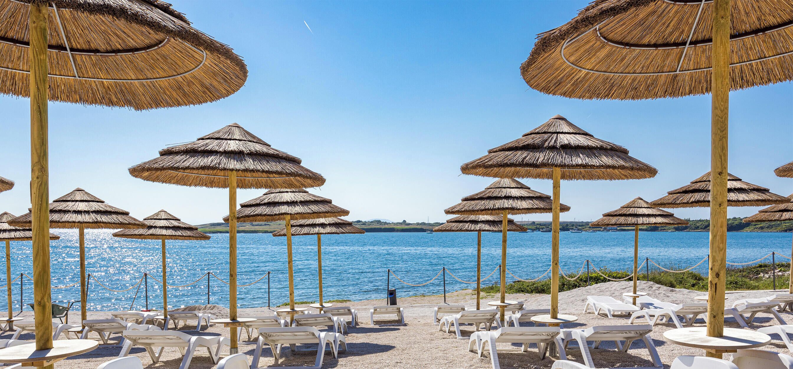 Private beach, white sand, windsurfing