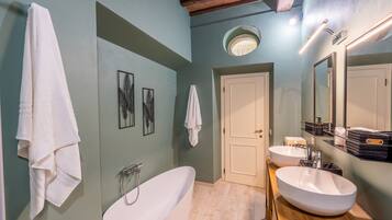 Ducha, secador de pelo, bidé y toallas