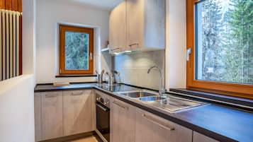 Fridge, oven, stovetop, dishwasher