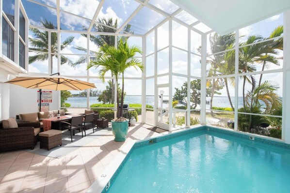 Indoor pool, a heated pool