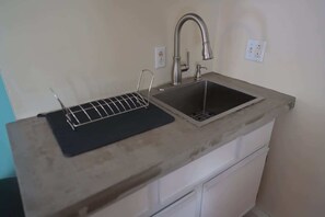 Fridge, microwave, coffee/tea maker, electric kettle