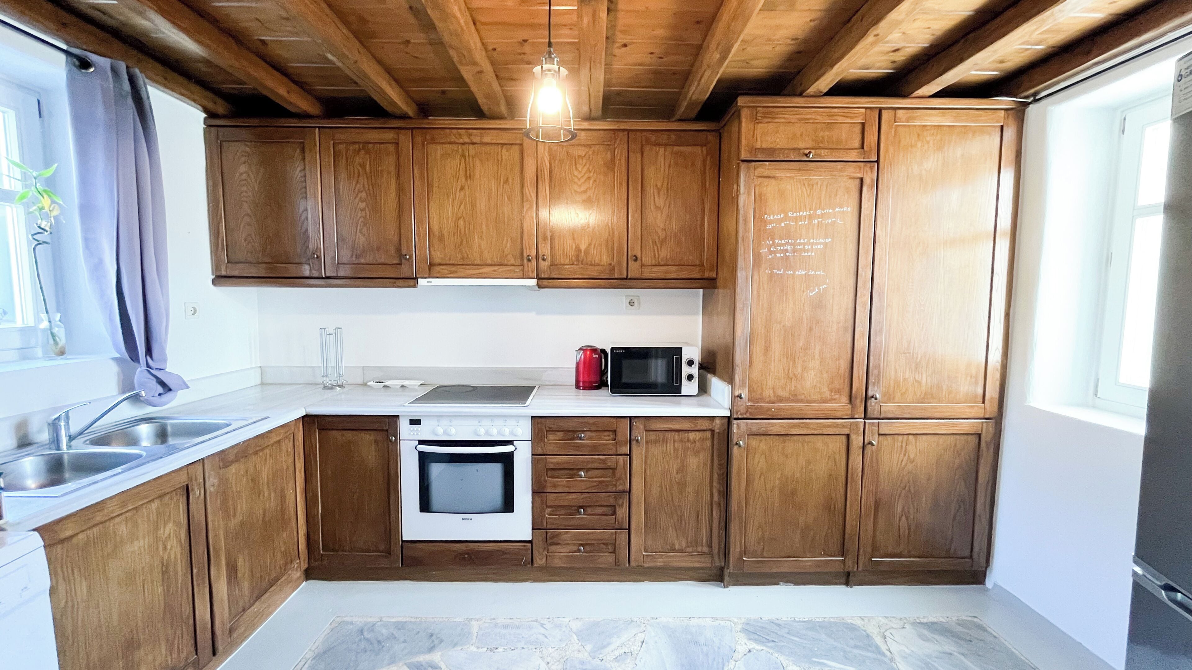 Family House, Pool View | Private kitchen | Fridge, microwave, oven, cookware/dishes/utensils