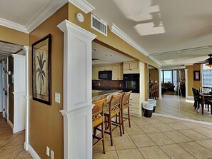 Fridge, microwave, oven, stovetop - Edgewater Tower I #912 | Incredible Amenities + Gulf VIews! (Panama City Beach)