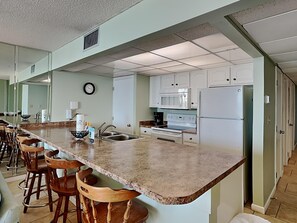 Fridge, microwave, oven, stovetop - Edgewater Tower II #308 | Cozy Interior + Great Amenities! (Panama City Beach)