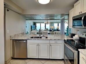 Fridge, microwave, oven, stovetop - Edgewater Towers III #603 | Full-Service Resort Amenities! (Panama City Beach)