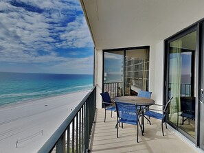 Outdoor dining - Edgewater Tower III #911 | Beachfront + Amenities! (Panama City Beach)