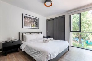 2 bedrooms, iron/ironing board, travel crib, WiFi