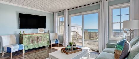 Een smart-tv en boeken