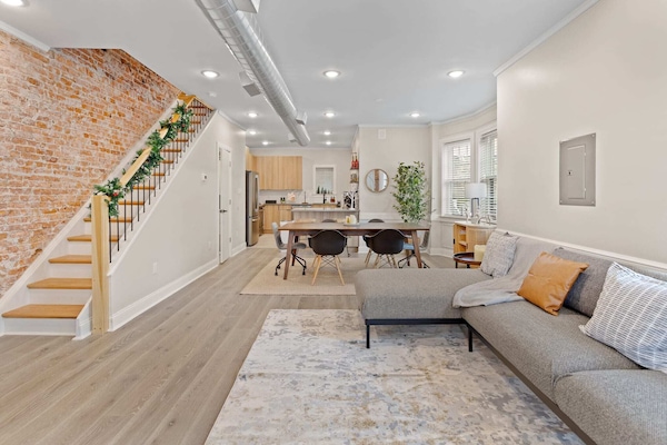 This enormous living room space that is perfect for family gatherings!