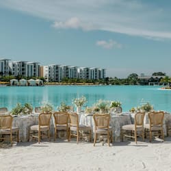 Private beach, white sand, beach cabanas, sun loungers