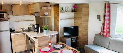 Kühlschrank, Mikrowelle, Ofen, Herdplatte