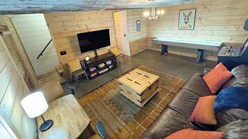 Smart TV, fireplace, video games, books