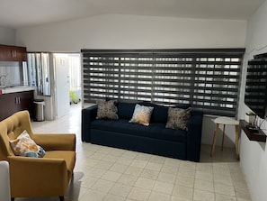 Smart TV, books, stereo