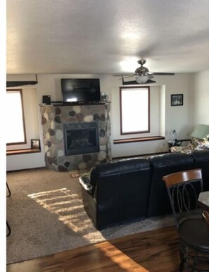 TV, fireplace, DVD player