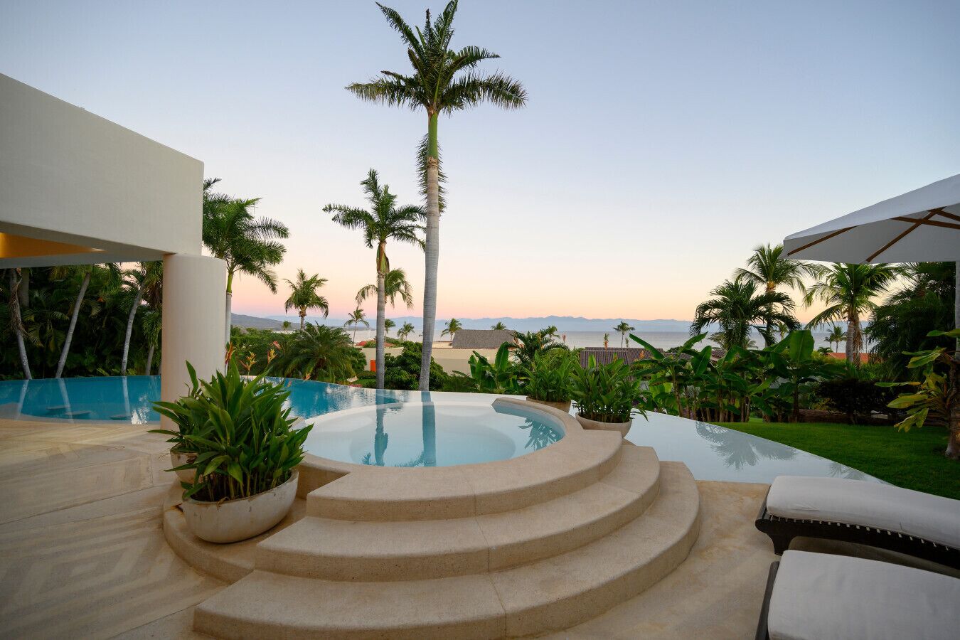 An infinity pool, a heated pool