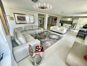 Smart TV, books, stereo, printers