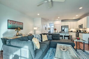 TV, books - Patio & Pool Access: Rehoboth Beach Retreat (Rehoboth Beach)
