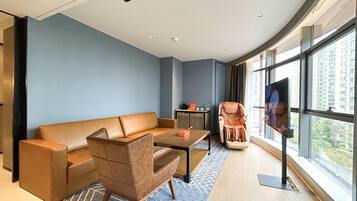 Premium bedding, down duvets, Select Comfort beds, minibar