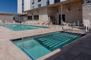 Outdoor pool, open 6:00 AM to 10:00 PM, pool umbrellas, sun loungers