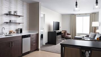 Premium bedding, down comforters, pillowtop beds, desk