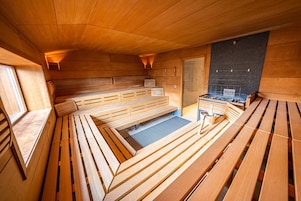 Sauna, steam room, hot stone massages, sports massages