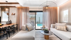 Villa, 3 habitaciones, piscina privada | Ropa de cama de alta calidad, caja fuerte, escritorio