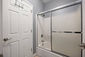 Bathtub, hair dryer