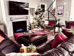 Smart TV, fireplace, printers